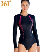 361, одежда для плавания с длинным рукавом, женские купальные костюмы на молнии, спортивный купальный костюм, без проволоки, монокини, Рашгард, для серфинга, купальный костюм