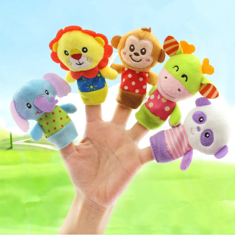 5 шт. набор игрушек животные-марионетки на пальцы ткань кукла ребенок развивающая рука мини животное плюшевый набор игрушек ручной марионетки