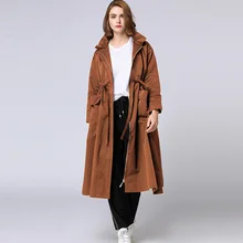 Plus size Women's Elegant long coat Lotus leaf collar Loose Zipper trench coat Large size ladies' Early autumn winter new XL-4XL Plus size Women's Elegant long coat Lotus leaf collar Loose Zipper trench coat Large size ladies' Early autumn winter new XL-4XL