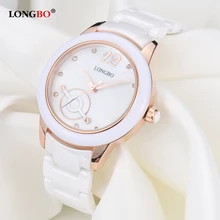 2018 LONGBO Luxury Brand Fashion Quartz Ceramic White Gold Strap Women Wrist Watch Unique Fashion Hodinky Clock Montre Femme 2018 LONGBO Luxury Brand Fashion Quartz Ceramic White Gold Strap Women Wrist Watch Unique Fashion Hodinky Clock Montre Femme