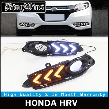 

Car styling for DRL Kit For HONDA HRV Vezel HR-V 2014 2015 2016 LED Daytime Running Light Fog Lamp Turn Signal Daylight