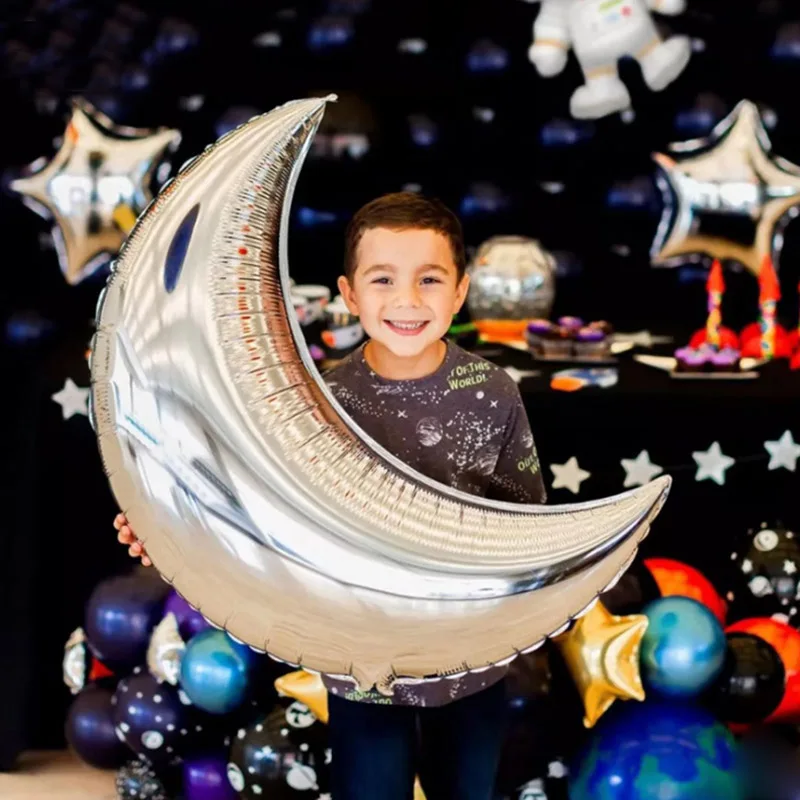 Воздушные шары из фольги космонавта из этого мира вечерние украшения поездки на Луну кекс топперы взрыв Декор на день рождения