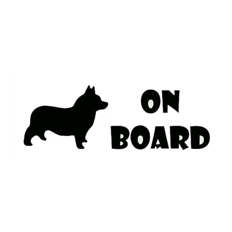 

14.1cm*4.8cm Car Styling Corgi On Board Car Tail Vinyl Stickers C5-1278