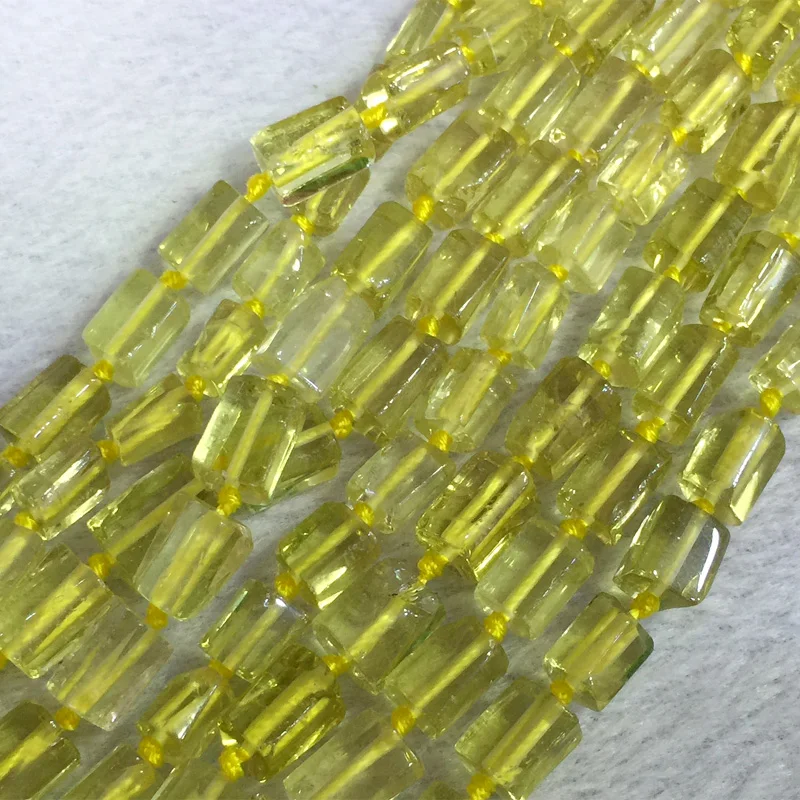 

Natural Genuine Clear Yellow Lemon Quartz Crystal Nugget Free Form polish Nugget Free Form Loose Smooth Beads 6-8mm 05386