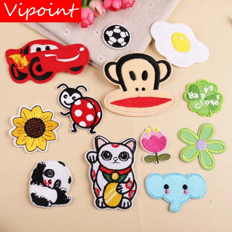 

VIPOINT embroidery car cats patches egg Elephant patches badges applique patches for clothing YX-60
