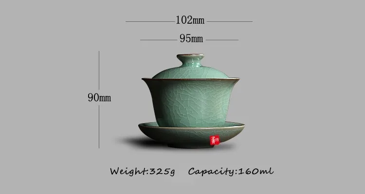WIZAMONY Китайский Longquan Celadon фарфоровая китайская гайвань чайная чашка чайное блюдце чаша для чая 160 мл Специальное предложение китайский чайник кофейная чашка