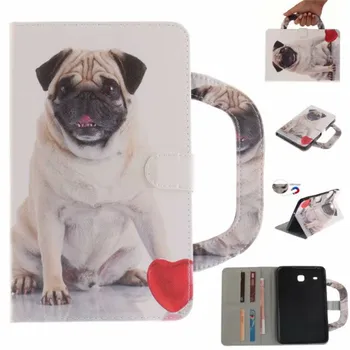 

Tablet Case For Samsung Galaxy Tab E 8.0 T375 T377 Handle Flip Cover Stand Leather Wallet Coloured drawing Tiger Lion wolf Coque