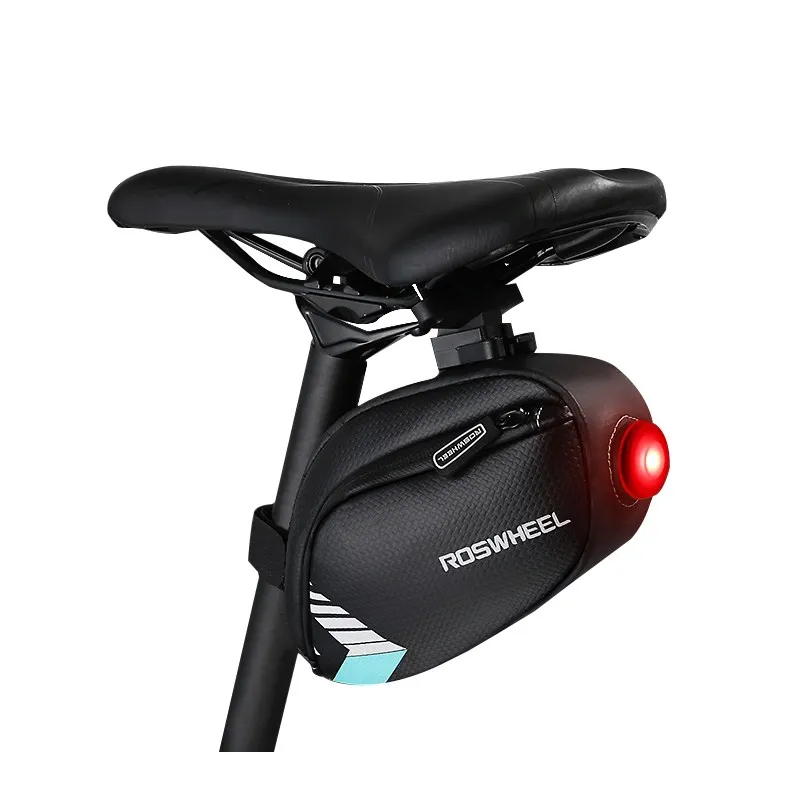 Dropshipping Bicycle Saddle Bag With Tail Lamp Light Pocket Waterproof MTB Bike Rear Bags
