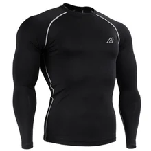 Männer Reine Farbe Basisschicht Strumpfhosen T-Shirt Fitness Compression Black White Long Sleeves Hemd und Übungen Jogger Für Männer