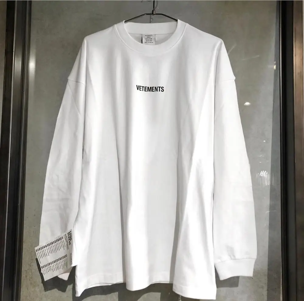 19FW последние летние VETEMENTS Осень Зима хип хоп с длинным рукавом женские и мужские