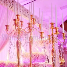90 см высокий стол центральный золотой канделябр, держатель для свечей подсвечник свадебный реквизит 10 шт./лот