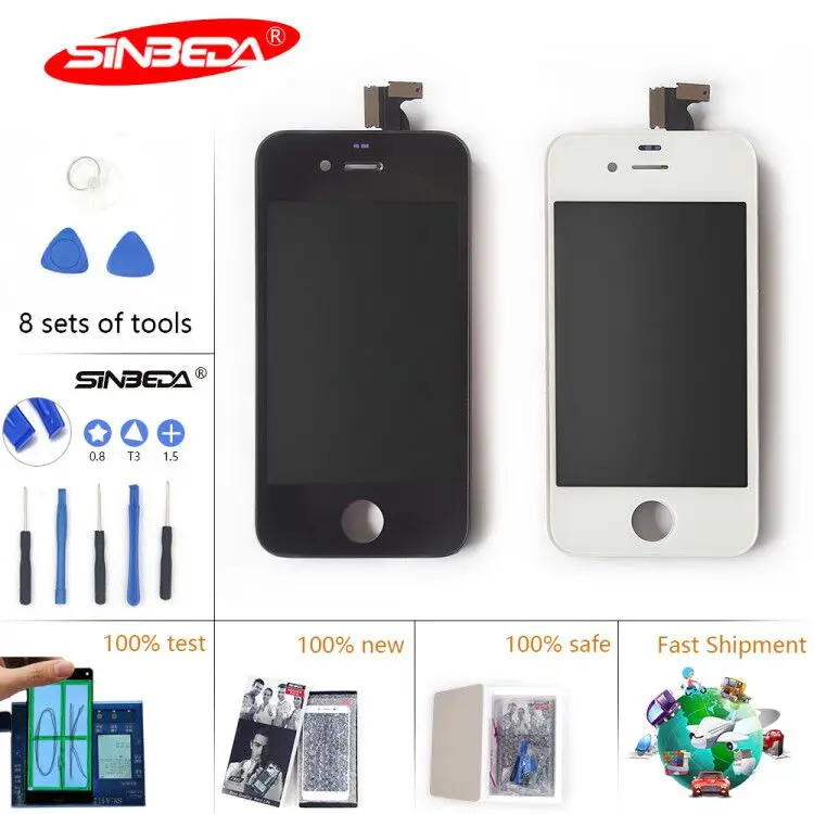 

Sinbeda 2pcs/lot LCD For iPhone 4 4s LCD Display Touch Screen Digitizer Assembly Replacement for iPhone 4 4s Screen Pantalla