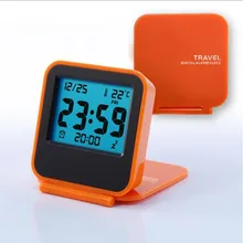 2017 new modern snooze alarm clock LED digital desktop clock battery operated travel clock watch thermometer 5 color