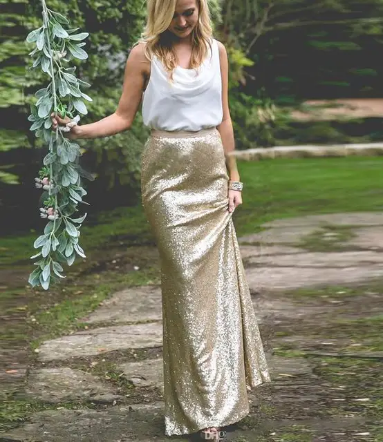 Lunga Oro Paillettes Maxi Gonne Donna Vita Alta Lunghezza Del Pavimento  Frizzante Paillettes Gonna Custom Made Lunga Gonna Damigella  D'onore|bridesmaid skirt|sequin maxi skirtmaxi skirt - AliExpress