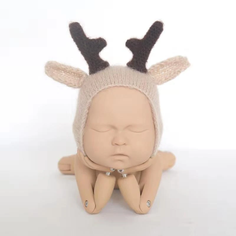 knitted baby deer outfit