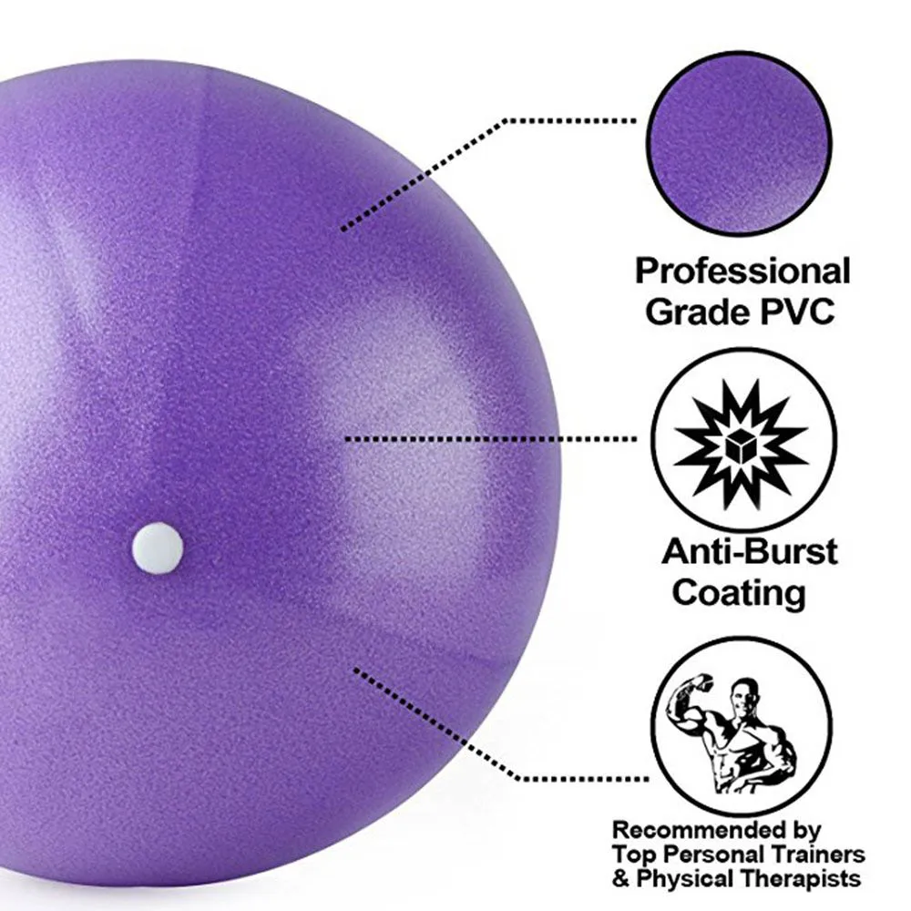 Mini Yoga Ball Fitness Small Exercise Pilates Balls with Inflatable Straw PVC 25cm Yoga Massage Ball Gym Home Stability Training