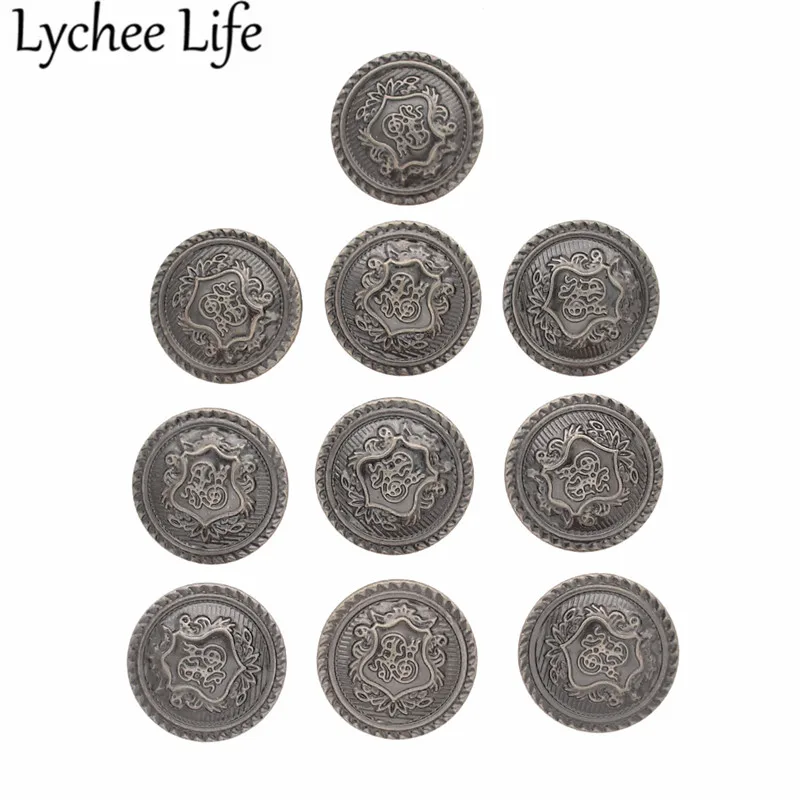 Lychee Life 10 шт. хвостовик английский стиль кнопки металлические круглые формы DIY