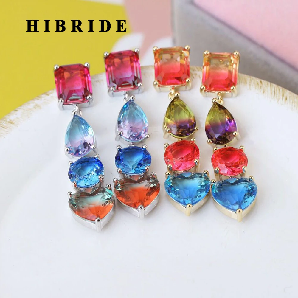 

HIBRIDE 2019 New Arrival Water Drop Design Women Big Drop Earrings with AAA Cubic Zirconia Stone Party Accessories E-522