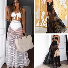 Новинка года Тюлевая юбка s женские черный, белый цвет юбка из тюля для взрослых Эластичный Высокая талия перспектива горошек Плиссированные Миди