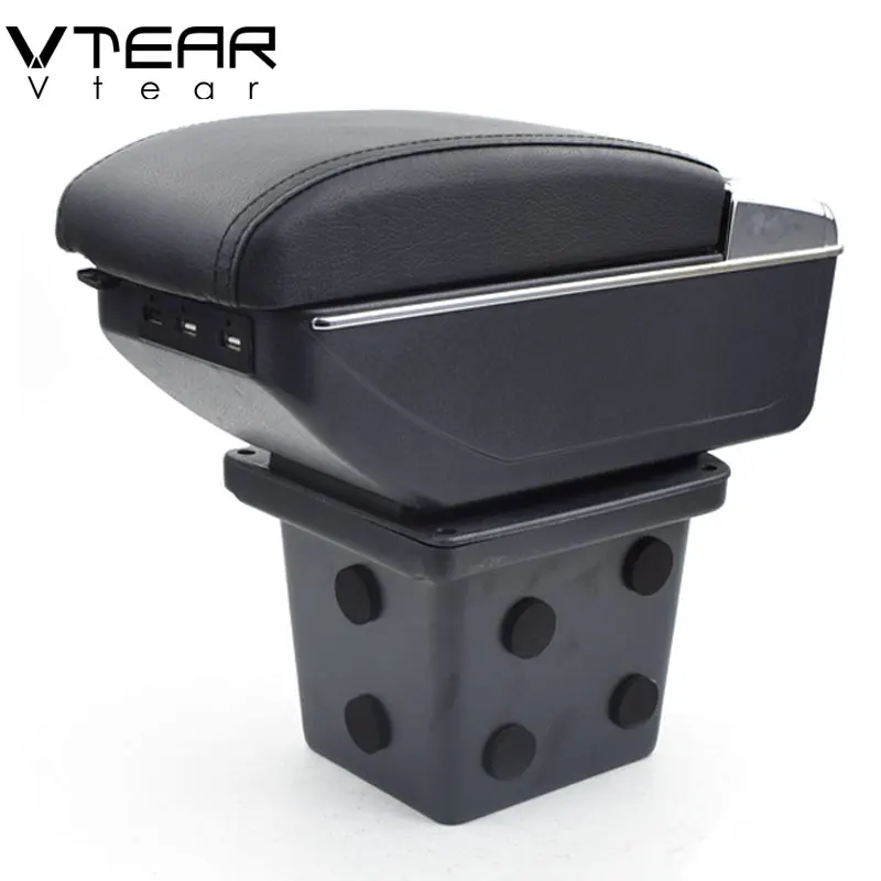 

Vtear For Hyundai I30 armrest box USB Charging interface heighten central Store content box cup holder ashtray accessories part