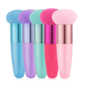 

1PC Women Mushroom Head Puff Foundation Liquid Sponge Beauty Cosmetic Powder Puff with Smooth Handle Face Make Up Tools