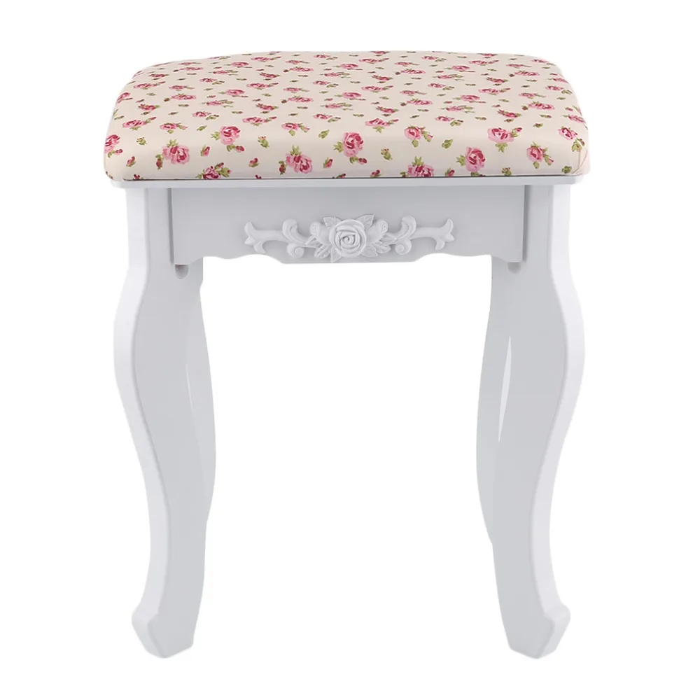 

Floral Cushion Design Table Stool Padded Piano Chair Wood Stools Rest Cosmetics Seat Sofa Bench Simple Stool Home Furniture