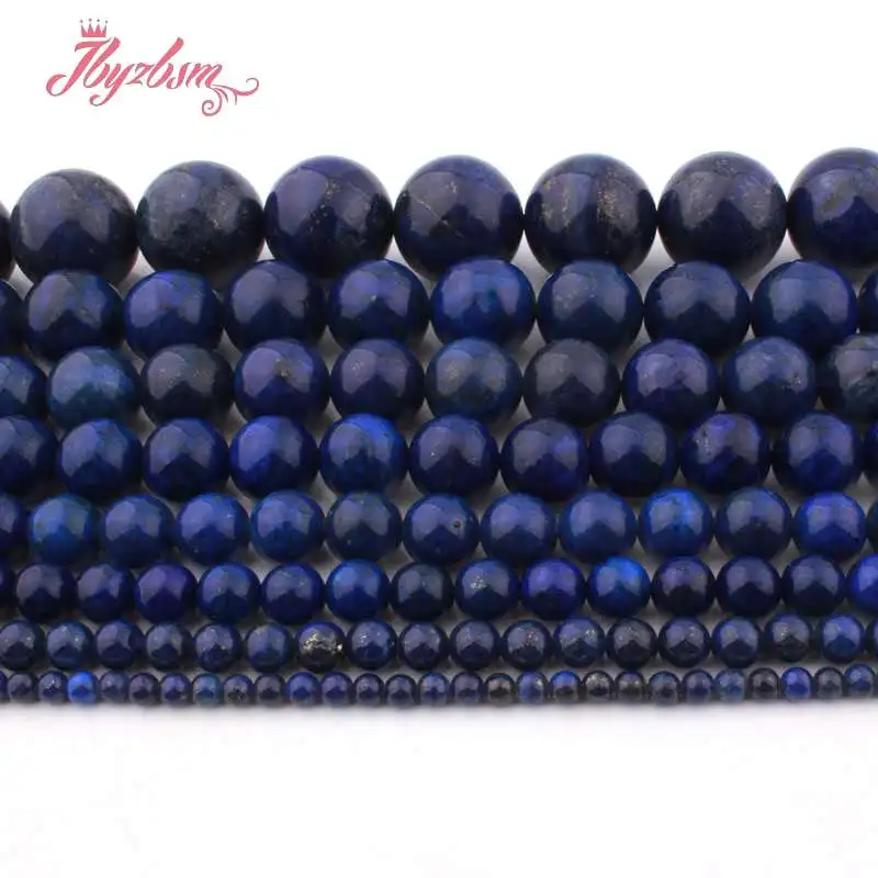 3,4, 6,8, 10,12, 16 мм круглые бусины из голубого лазурита для самостоятельного изготовления ожерелья, браслетов, ювелирных изделий, свободные нити 15 дюймов