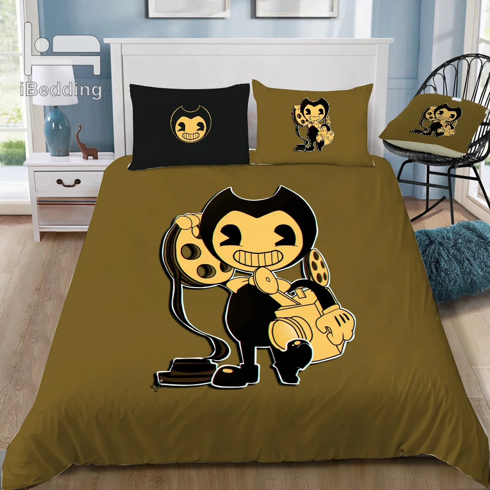 

Hot Bendy and The Ink Machine Game Cartoon 3D Bedding Set Printed Duvet Cover Set Twin Full Queen King Size Dropshipping