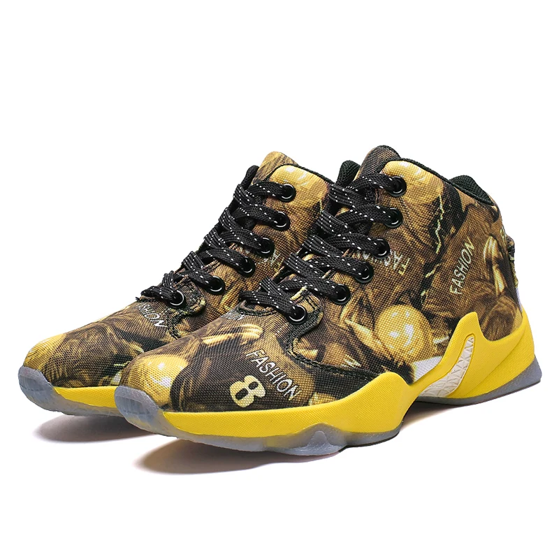 

2018 Damping Sneakers Camouflage Basketball Shoes for Men Breathable Non-slip Outdoor Male Sport Boots Ankle Athletics Shoes