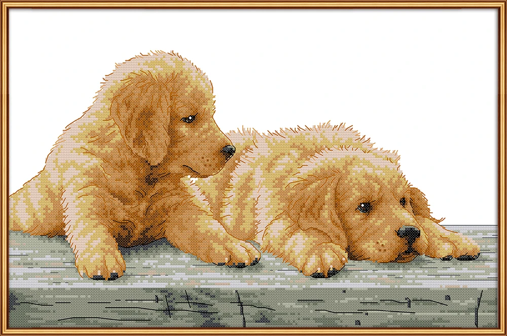 Two Brothers Cross Stitch Kit Aida 14ct 11ct Count Print Canvas