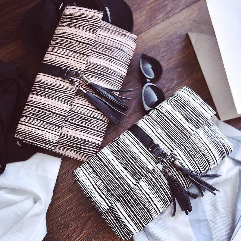 Летняя Новинка 2017 г. хит Цвет Мода Конверт Сумка клатчем бахромой сумка | Багаж и