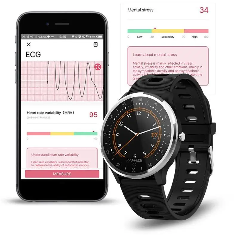 A9 Waterproof ECG PPG Heart Rate Blood Pressure Reminder Display Smart Band