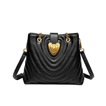 

Sweet Love Heart Women Shoulder Crossbody Bags Ladies High Quality Women Leather Handbags Luxury Female Red Black White