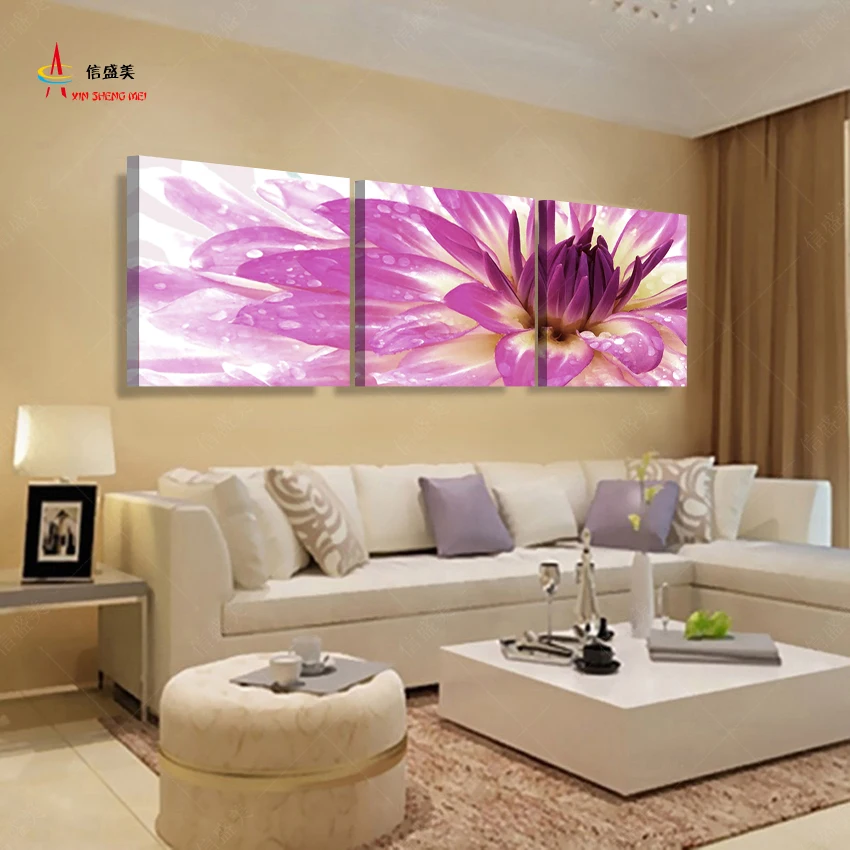 

Home Decor 3 Piece Canvas Modern Flower Modular Painting HD Print Oil Paintings Wall Art For In Living Room Picture No Frame