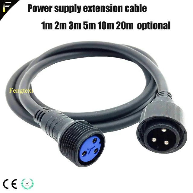 Dj Stage Light Outdoor 10m Power Cable Powercord IP65 Power Extension
