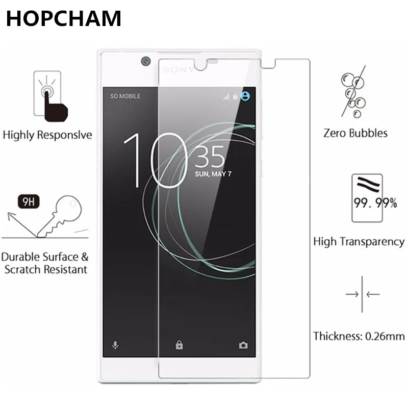 

HOPCHAM 2pcs Glass For Sony Xperia L1 Screen Protector Tempered Glass For Sony Xperia L1 Glass For Sony L1 G3312 Protective Film