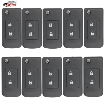 

KEYECU 10 Pcs/lot Replacement Upgraded Folding Flip Remote Key Shell Case Fob 2 Button for Subaru Outback Legacy
