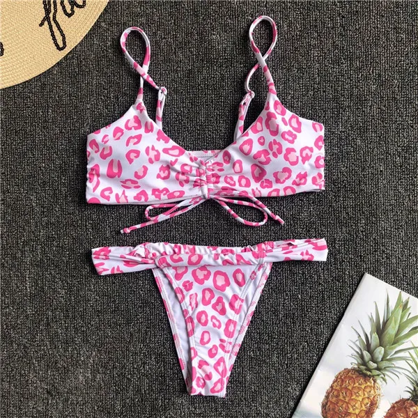 leopard pink bikini