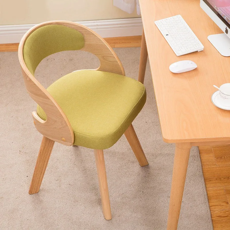

Modern Fabric Solid Wood Rotating Dining Chair Leisure Coffee Shop Restaurant Home Study Bedroom Office Meeting Computer Chair