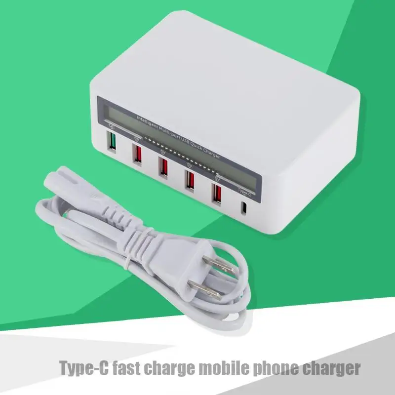 

5 Port USB Quick Charger 3.0 AC 100-240V Voltage Current Display Adapter US/EU/UK Plug For Mobile Phones Computer Laptop