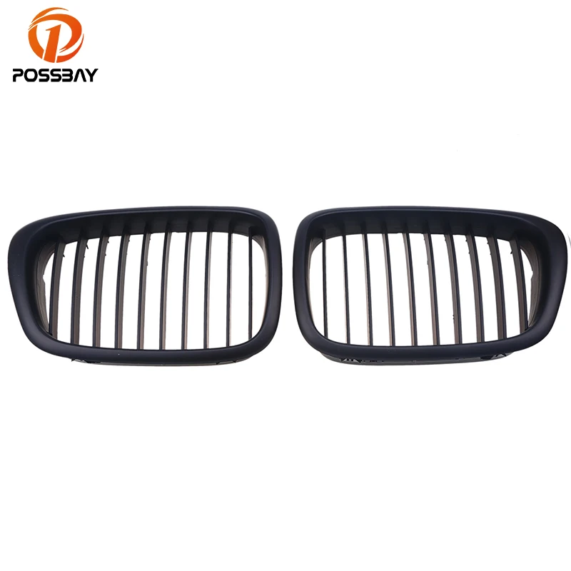 

POSSBAY Car Front Kidney Matt Black Grille Grills for BMW 5-Series E39 Touring 520d/520i/523i 1997-2004 Auto Replacement Parts