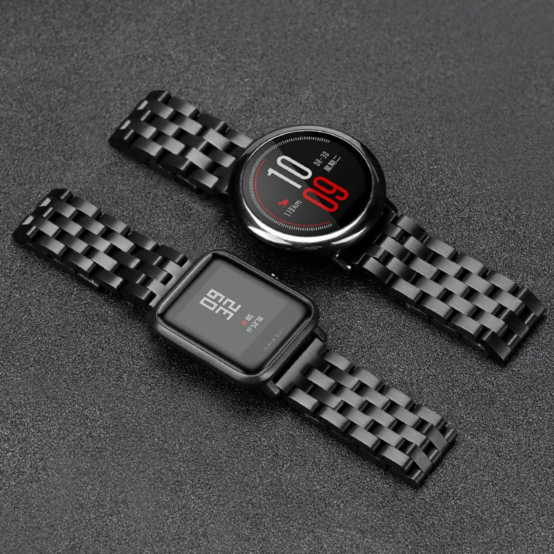 

20mm 22mm Metal Stainless Steel watchband For Amazfit Pace Stratos 2 Replacement Band Quick release Amazfit Bip Wrist Band