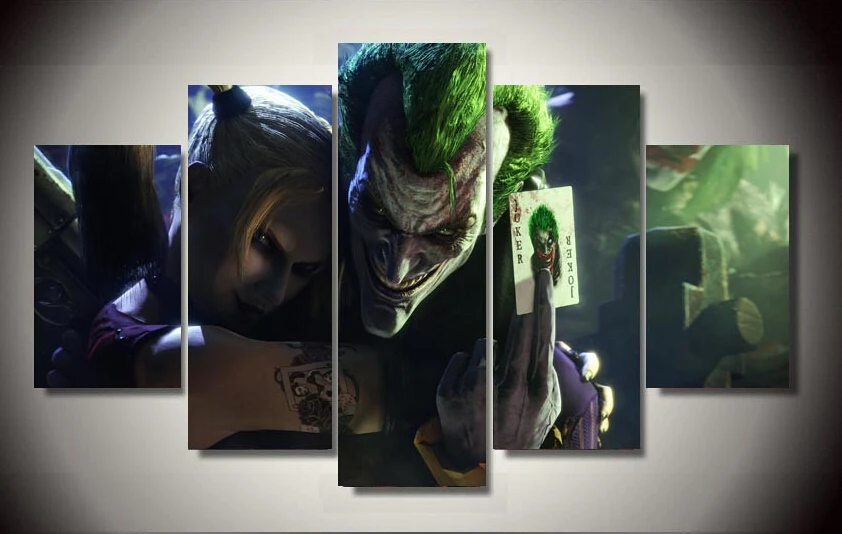 Framed Printed joker and harley quinn picture Painting wall art room