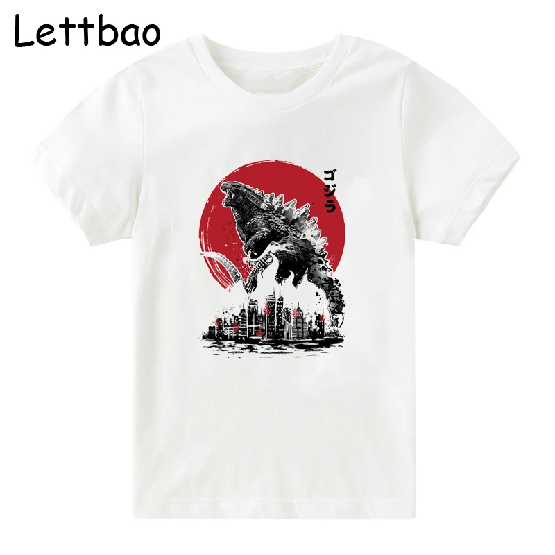 

Japanese Super Godzilla Children's T-shirt New Arrival 2019 Summer Cotton Funny Cartoon Boys T Shirt Tops Harajuku Kids Clothes