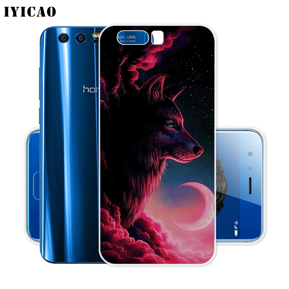 Мягкий силиконовый чехол IYICAO Animal Wolf для Huawei Y9 Y7 Y6 Prime 2018 Honor 8C 8X8 9 10 Lite 7X 7C 6A 7A