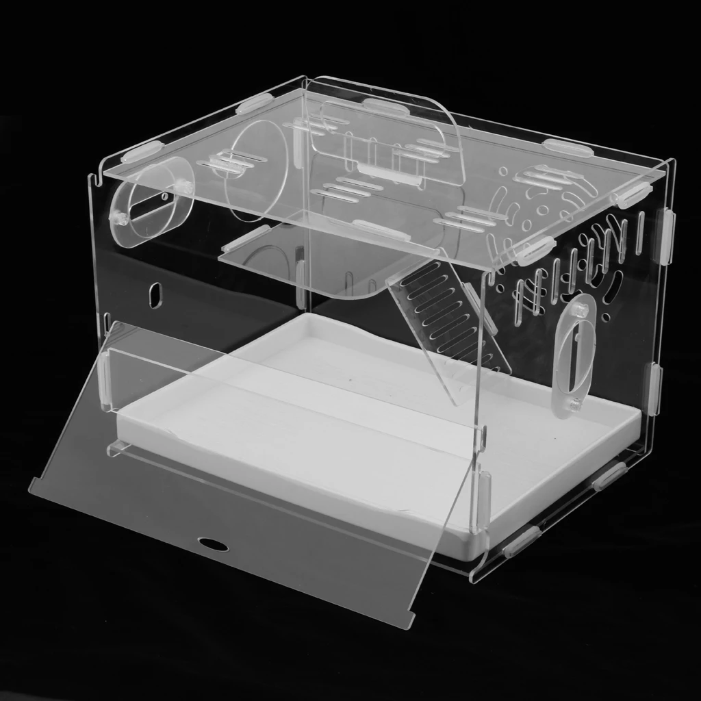 

Acrylic Hamster Cage House Nest Play Space Habitat Drawer Piping Cage