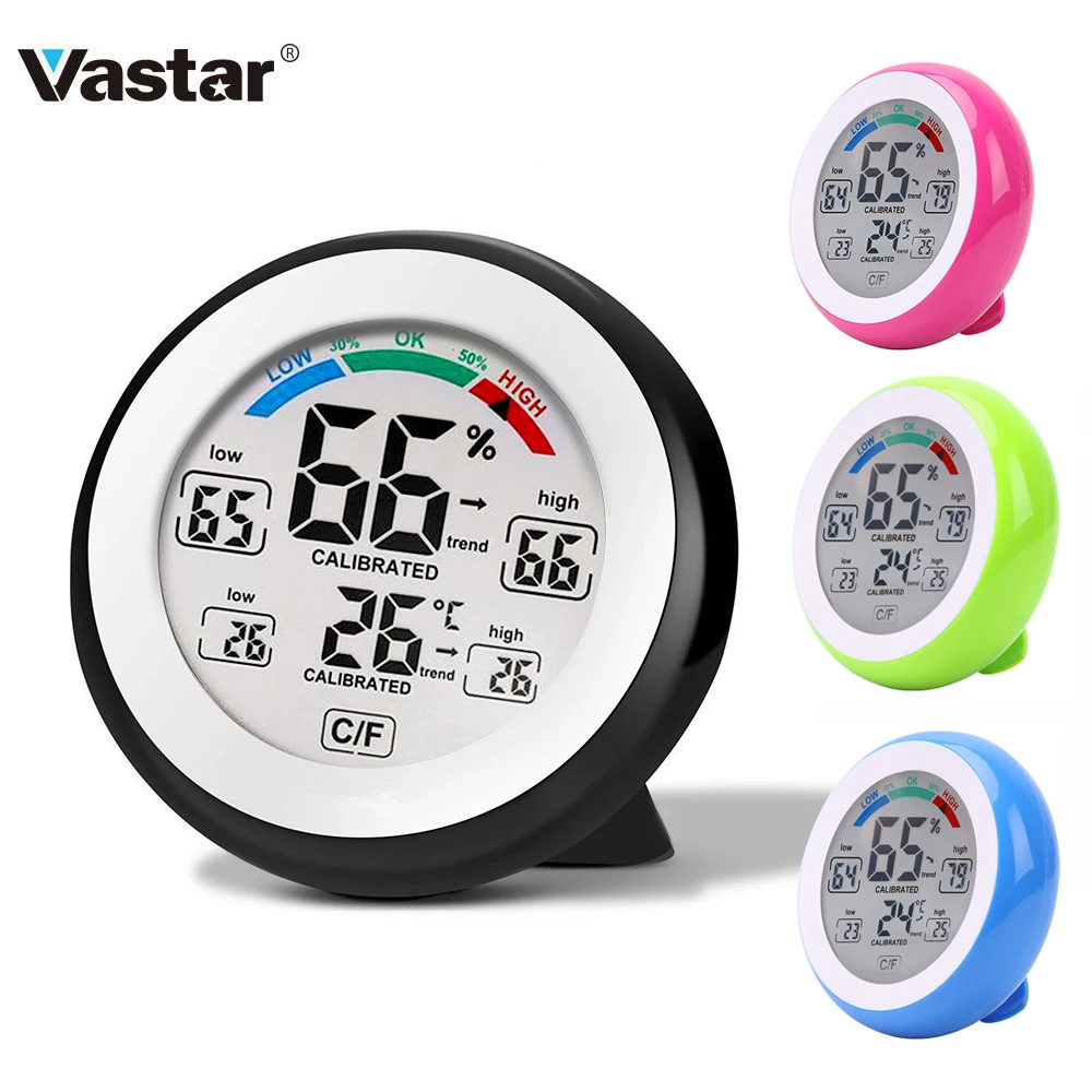 

Vastar 0-50C LCD Digital Thermometer Hygrometer 32-122F Temperature Gauge Humidity Meter Touch Key with Backlight