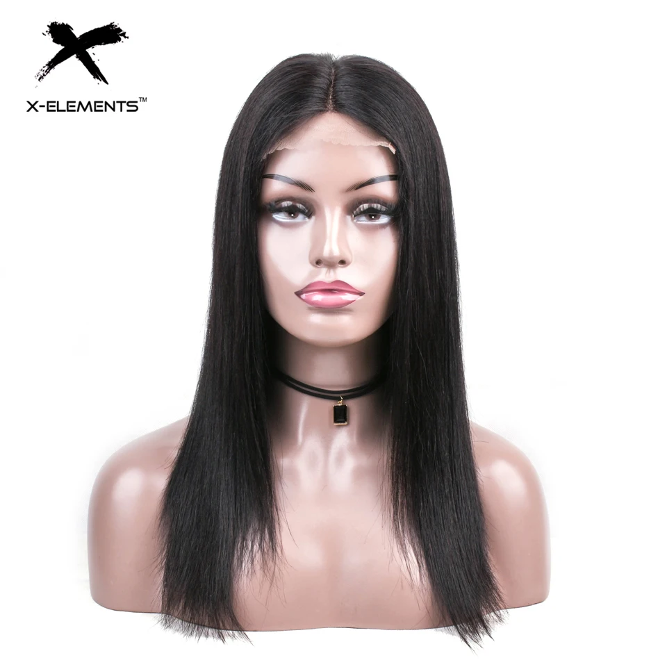Brazilian Straight Lace Wig Remy Hair 150% Density Lace Front Human Hair Wigs With Baby Hair 4x4 Lace Closure Wig X-Element Hair (10)
