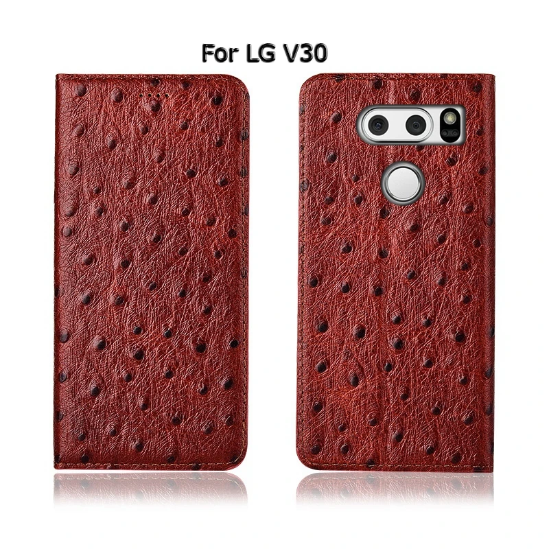 Чехол с текстурой страуса для LG V20 V30 V40 V50 ThinQ K40S K50S, чехол с откидной крышкой и отделениями для карт, чехол для телефона из натуральной кожи