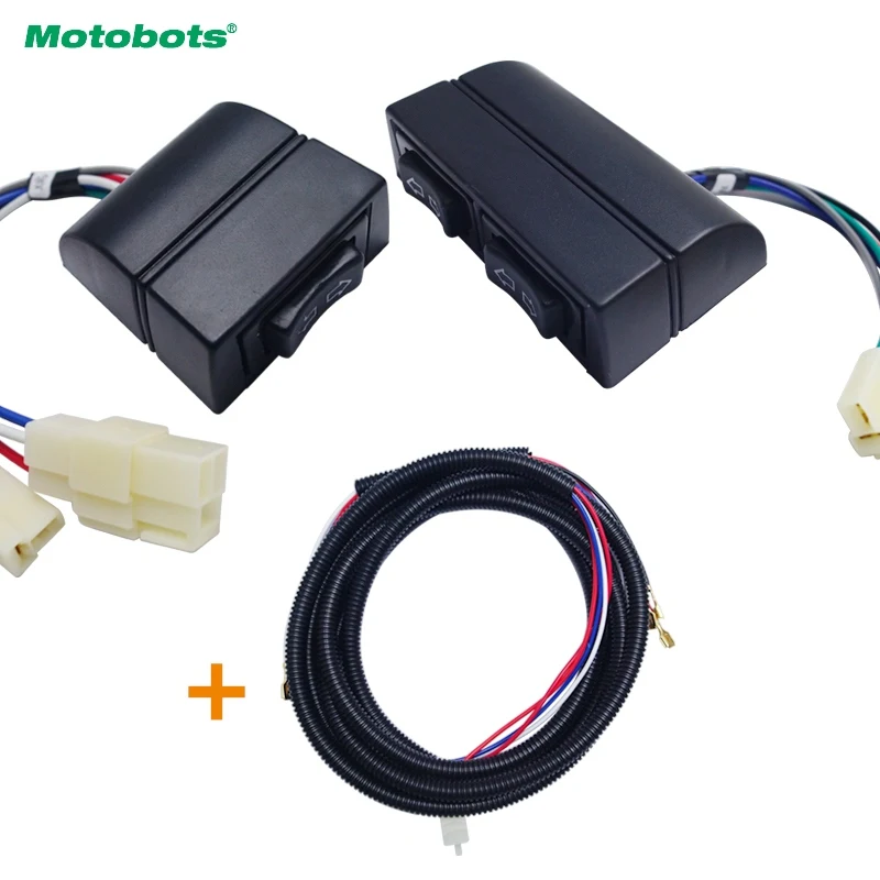 

MOTOBOTS 3Pcs/set Universal Auto Double Arrow Power Window Switch Holder & Wire Harness illumination Light #FD-4438